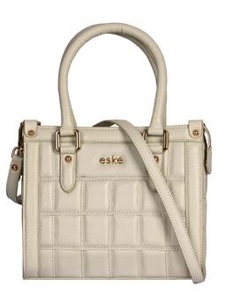 Eske - Women Off White Viviana Textured Handbag with Detachable Strap