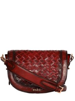 Eske - Women Maroon Decker Textured Sling Bag