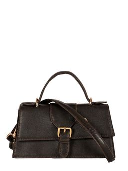 Eske - Women Brown Willow Solid Satchel Bag with Detachable Strap