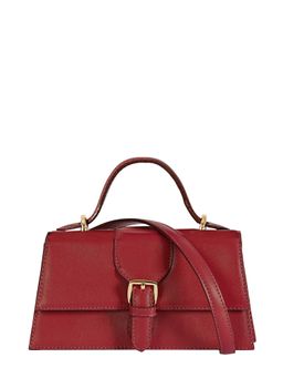 Eske - Women Red Willow Solid Satchel Bag with Detachable Strap