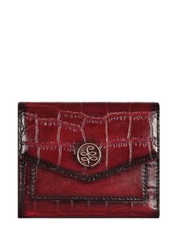 Eske - Women Red Beatrice Leather Three Fold Wallet