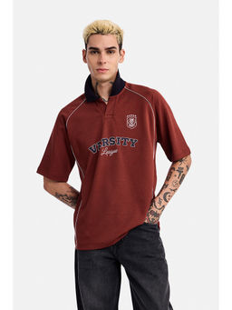 Snitch - Men Maroon Cotton Polo T-Shirt