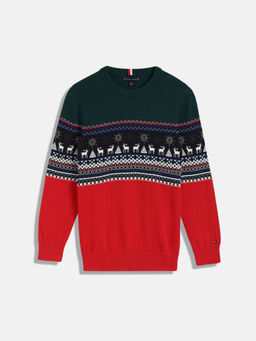 Tommy Hilfiger - Multi-Colour Boys Regular Fit Cotton Sweater