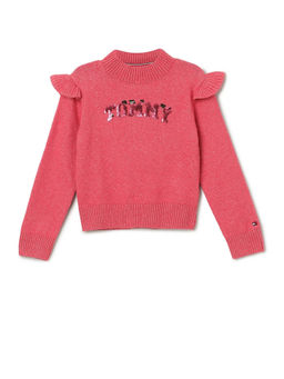 Tommy Hilfiger - Pink Girls Regular Fit Cotton Sweater