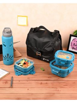 Glasafe - Trio Grip Combo - Lunch Bag, Bottle, 320ml & 520ml Tiffin- Blue