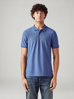 Levi's - Blue Textured Collar Neck Polo T-Shirt