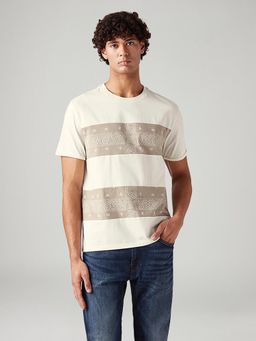 Levi's - Cream Colorblock Crew Neck T-shirt