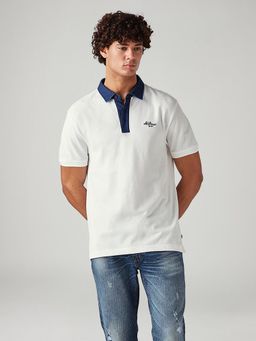 Levi's - White Textured Collar Neck Polo T-Shirt