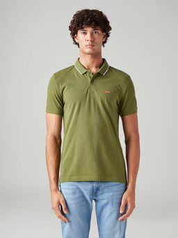 Levi's - Olive Textured Collar Neck Polo T-Shirt