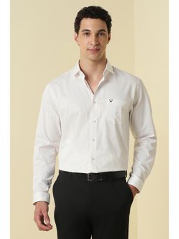 Allen Solly - White Printed Collar Neck Shirt