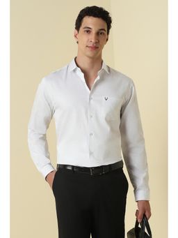 Allen Solly - White Printed Collar Neck Shirt