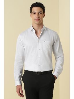 Allen Solly - White Printed Collar Neck Shirt