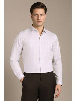 Louis Philippe - Purple Textured Collar Neck Shirt