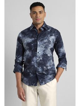Simon Carter - Navy Blue Abstract Collar Neck Shirt