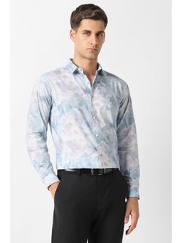 Van Heusen - Blue Printed Collar Neck Shirt