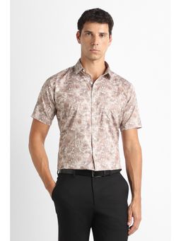 Van Heusen - Beige Floral Collar Neck Shirt
