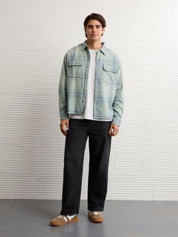 American Eagle - Blue Checks Collar Neck Shirt