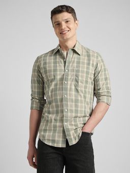 American Eagle - Green Checks Collar Neck Shirt