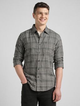 American Eagle - Grey Checks Collar Neck Shirt