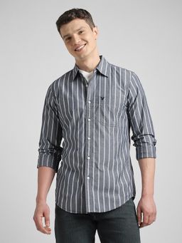 American Eagle - Blue Stripes Collar Neck Shirt