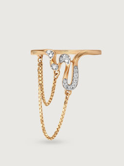 Mia by Tanishq - Serene Sparkle 14 Kt Gold & Diamond Finger Ring