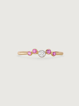 Mia by Tanishq - Pink Sapphire Sonata 14 Kt Gold & Diamond Ring