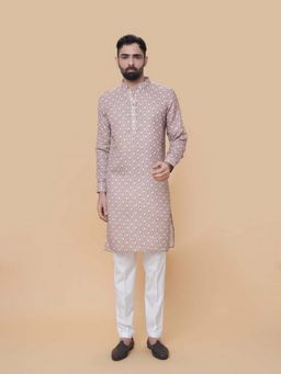 EKATVA ETHNIC - Men Pink Printed Kurta with Pant