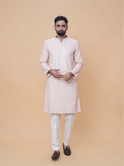 EKATVA ETHNIC - Men Pink Printed Rayon Kurta with Pant