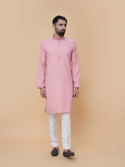 EKATVA ETHNIC - Men Pink Kurta with Pant