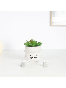 HomeTown - Moustache Man Bonsai, White