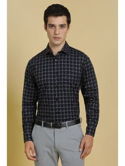 Allen Solly - Men Black Slim Fit Check Full Sleeves Formal Shirt