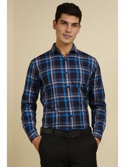 Allen Solly - Men Black Slim Fit Check Full Sleeves Formal Shirt