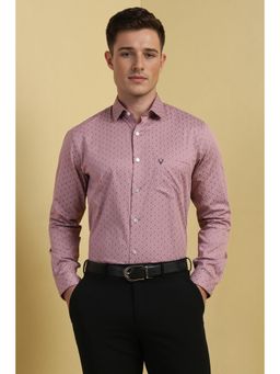 Allen Solly - Men Pink Slim Fit Print Full Sleeves Formal Shirt