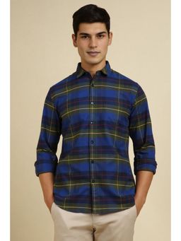 Allen Solly - Men Blue Slim Fit Check Full Sleeves Casual Shirt