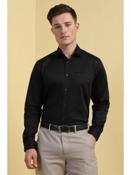 Allen Solly - Men Black Slim Fit Solid Full Sleeves Formal Shirt