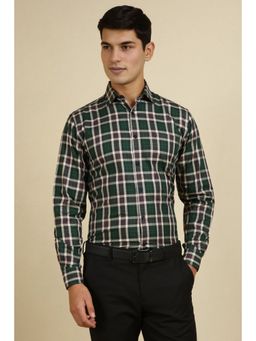 Allen Solly - Men Green Slim Fit Check Full Sleeves Formal Shirt