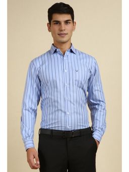 Allen Solly - Men Blue Slim Fit Stripe Full Sleeves Formal Shirt