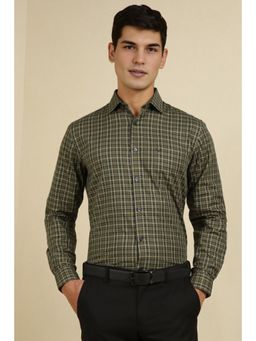 Allen Solly - Men Olive Slim Fit Check Full Sleeves Formal Shirt