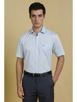 Allen Solly - Men Light Blue Slim Fit Solid Half Sleeves Formal Shirt