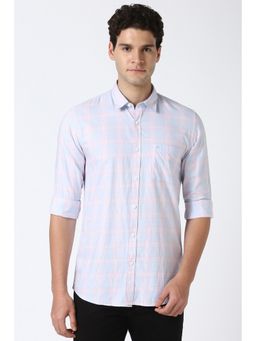 Peter England - Men Blue Slim Fit Check Shirt