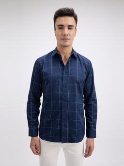 Pepe Jeans - Men Blue Check Full Sleeve Shirt