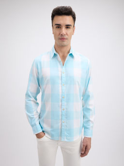 Pepe Jeans - Men Blue Check Full Sleeve Shirt