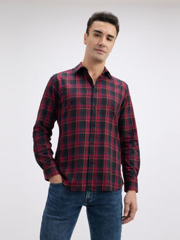 Pepe Jeans - Men Wine Check Full Sleeve Shirt