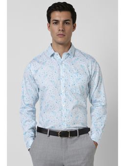 Van Heusen - Men White Slim Fit Print Full Sleeves Party Shirt