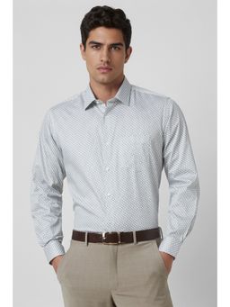 Van Heusen - Men Grey Regular Fit Print Full Sleeves Wedding Shirt