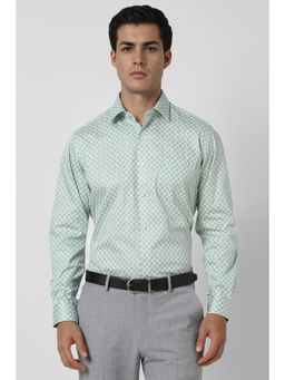 Van Heusen - Men Green Regular Fit Print Full Sleeves Wedding Shirt