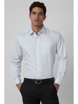 Van Heusen - Men White Regular Fit Print Full Sleeves Wedding Shirt