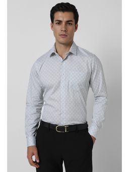 Van Heusen - Men Grey Slim Fit Print Full Sleeves Wedding Shirt