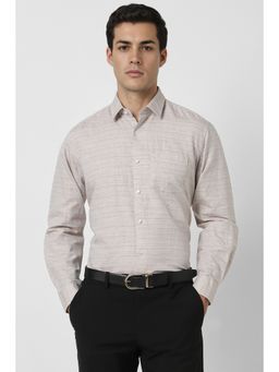 Van Heusen - Men Grey Regular Fit Stripe Full Sleeves Formal Shirt