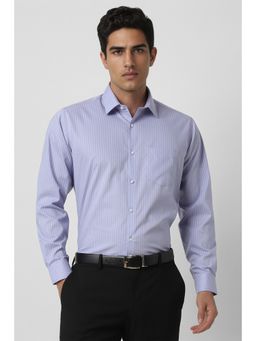 Van Heusen - Men Blue Regular Fit Stripe Full Sleeves Formal Shirt